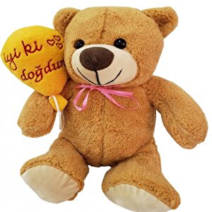 İyiki Doğdun Balonlu Ayıcık Doğum Günü Hediyesi Peluş Ayı