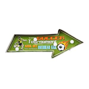 Işıklı Soccer Yön Tabelası Vintage Led Ampülü Hediyelik