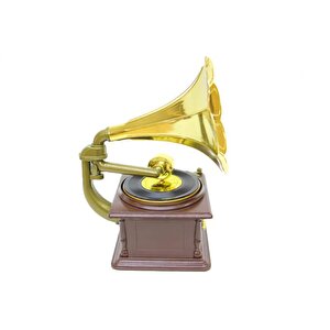 Gramofon Müzik Kutusu Kurmalı Dekoratif Ev Ofis Hediyelik