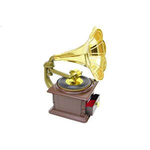 Gramofon Müzik Kutusu Kurmalı Dekoratif Ev Ofis Hediyelik