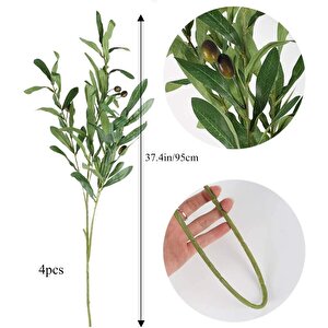 Yapay Zeytin Dalı Uzun Dallı 90cm 4 Meyveli