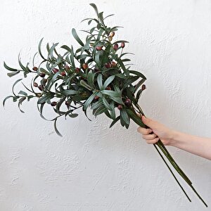 Yapay Zeytin Dalı Uzun Dallı 90cm 4 Meyveli
