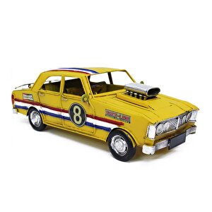 Dekoratif Dayanıklı Metal Nostaljik Araba Sarı Renk C0953