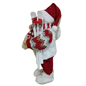 Dekoratif Zilli Noel Baba Yılbaşı Figürü 30 Cm