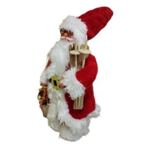 Dekoratif Zilli Noel Baba Yılbaşı Figürü 30 Cm