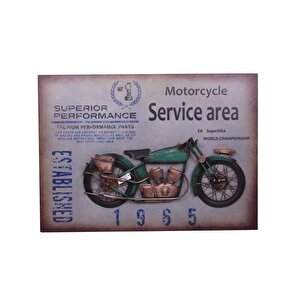 Motorsiklet Tablo Pano Vintage Dekoratif Ev Ofis Hediyelik