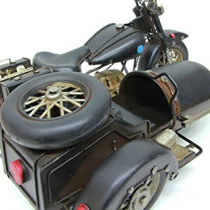 T.concept Dekoratif Dayanıklı Metal Sepetli Motosiklet Siyah Renk C0782