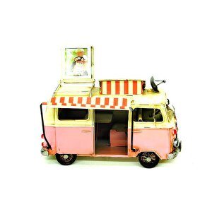 Dekoratif Metal Minibüs Çerçeveli Ve Tenteli Vintage Hediyelik