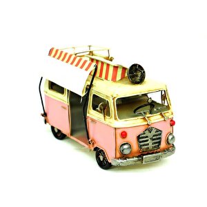 Dekoratif Metal Minibüs Çerçeveli Ve Tenteli Vintage Hediyelik