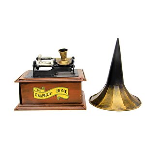 Dekoratif Metal Gramofon Kutu Hediyelik
