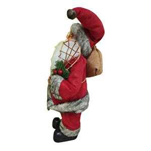 Dekoratif Zilli Noel Baba Yılbaşı Figürü 30 Cm