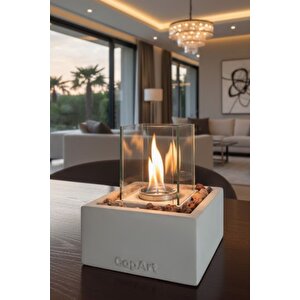 Quadrata Biyoetanol Masaüstü Şömine - 1Lt Yakıt Hediyeli