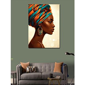 Kanvas Tablo Başörtülü Afrikalı Kadın 70x100 cm