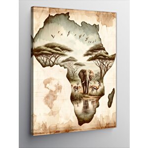 Kanvas Tablo Afrika Haritası 100x140 cm