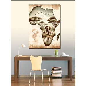Kanvas Tablo Afrika Haritası 100x140 cm