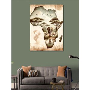 Kanvas Tablo Afrika Haritası 100x140 cm