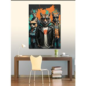 Kanvas Tablo Rock Grubu Hayvanlar 100x140 cm