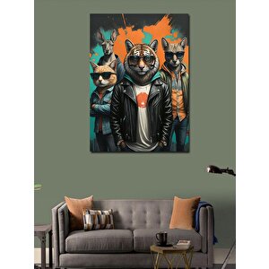 Kanvas Tablo Rock Grubu Hayvanlar 100x140 cm
