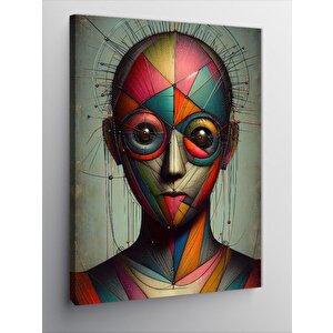 Kanvas Tablo Renkli Maskeli Yüz 50x70 cm