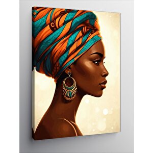 Kanvas Tablo Başörtülü Afrikalı Kadın 50x70 cm