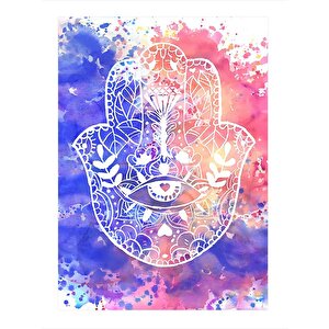 Hamsa Fatmanın Eli Desenli Mdf Tablo 25cmx 35cm 25x35 cm