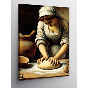 Kanvas Tablo Ekmek Yapan Kadın 100x140 cm