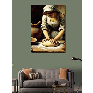 Kanvas Tablo Ekmek Yapan Kadın 100x140 cm
