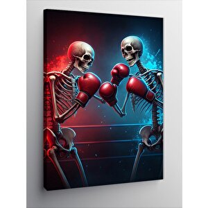 Kanvas Tablo Boks Yapan İskeletler 50x70 cm