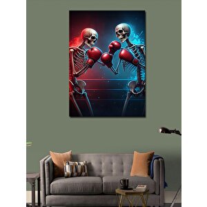 Kanvas Tablo Boks Yapan İskeletler 50x70 cm