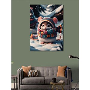 Kanvas Tablo Atkılı Hamster 50x70 cm
