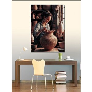 Kanvas Tablo Seramik Yapan Kadın 70x100 cm