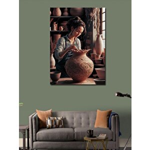 Kanvas Tablo Seramik Yapan Kadın 70x100 cm