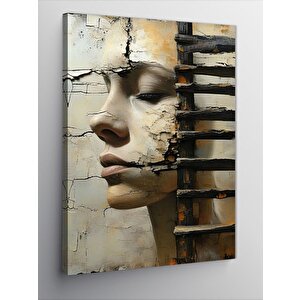Kanvas Tablo Parçalanan Yüz Portresi 100x140 cm