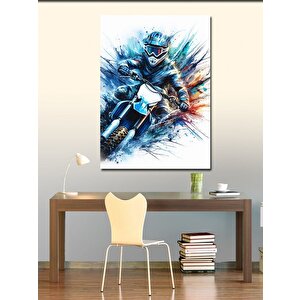 Kanvas Tablo Motocross Yapan Motorcu 50x70 cm
