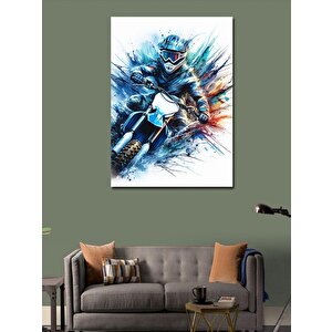 Kanvas Tablo Motocross Yapan Motorcu 50x70 cm