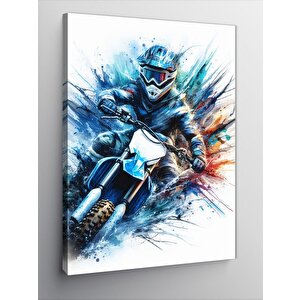 Kanvas Tablo Motocross Yapan Motorcu 100x140 cm
