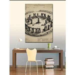 Kanvas Tablo Antik Kent Stoneage Haritası 100x140 cm
