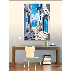 Kanvas Tablo Beyaz Yunan Sokakları 50x70 cm
