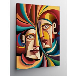 Kanvas Tablo Soyut Yüzler 50x70 cm