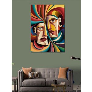 Kanvas Tablo Soyut Yüzler 50x70 cm