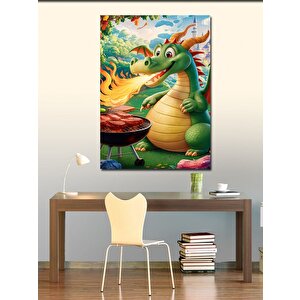 Kanvas Tablo Mangal Yapan Ejderha 100x140 cm