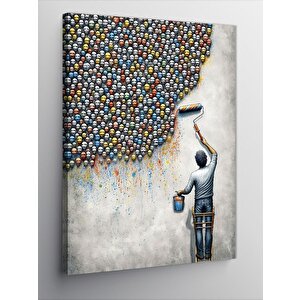 Kanvas Tablo Yüzler Duvarı 50x70 cm