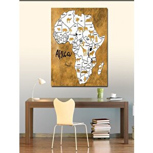 Kanvas Tablo Afrika Haritası 70x100 cm