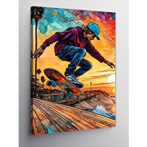 Kanvas Tablo Kaykay Yapan Genç 50x70 cm
