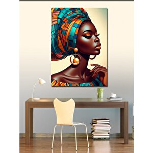 Kanvas Tablo Renkli Başörtülü Kadın 100x140 cm