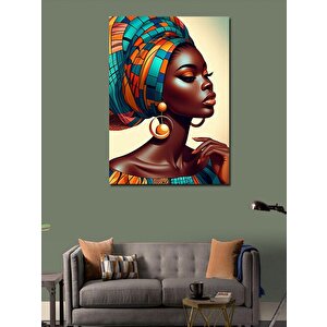 Kanvas Tablo Renkli Başörtülü Kadın 100x140 cm