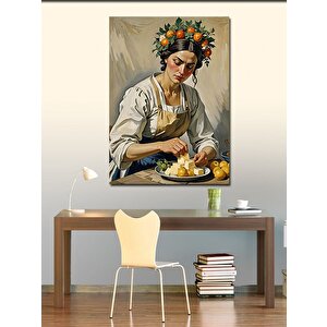 Kanvas Tablo Kahvaltı Hazırlayan Kadın 50x70 cm