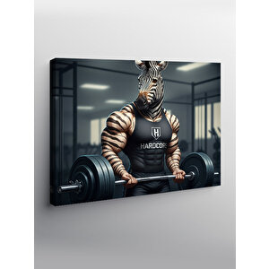 Kanvas Tablo Halter Kaldıran Zebra Figürü 70x100 cm