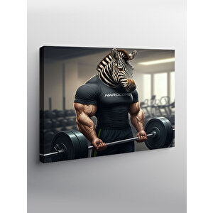 Kanvas Tablo Halter Kaldıran Zebra Figürü 70x100 cm