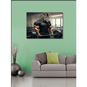 Kanvas Tablo Halter Kaldıran Zebra Figürü 70x100 cm